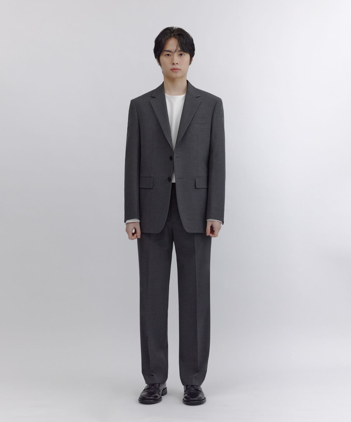 넌블랭크(NONBLANK) W11 세미 오버 핏 셋업 수트_CHARCOAL GREY