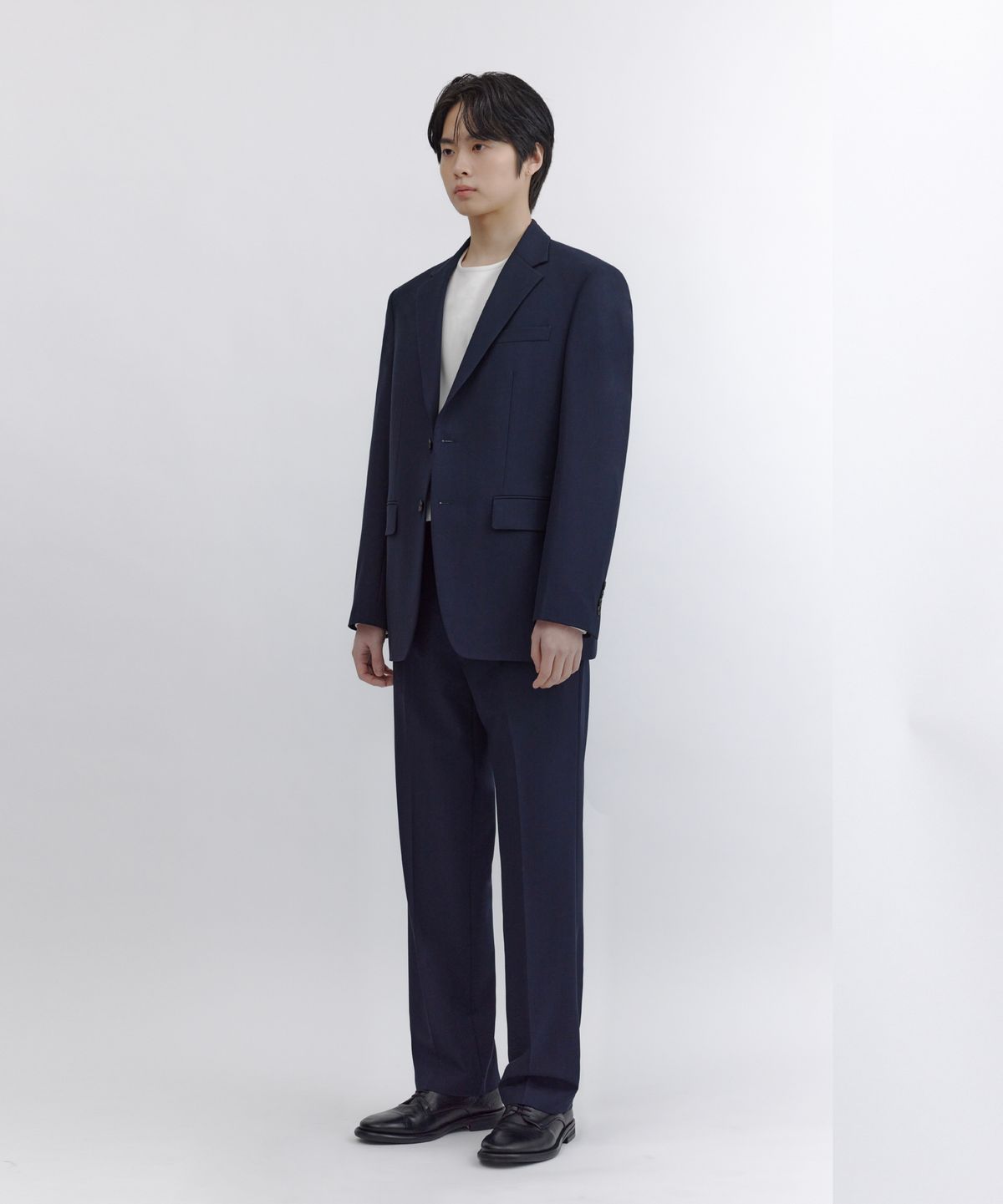 넌블랭크(NONBLANK) W11 세미 오버 핏 블레이저_DARK NAVY