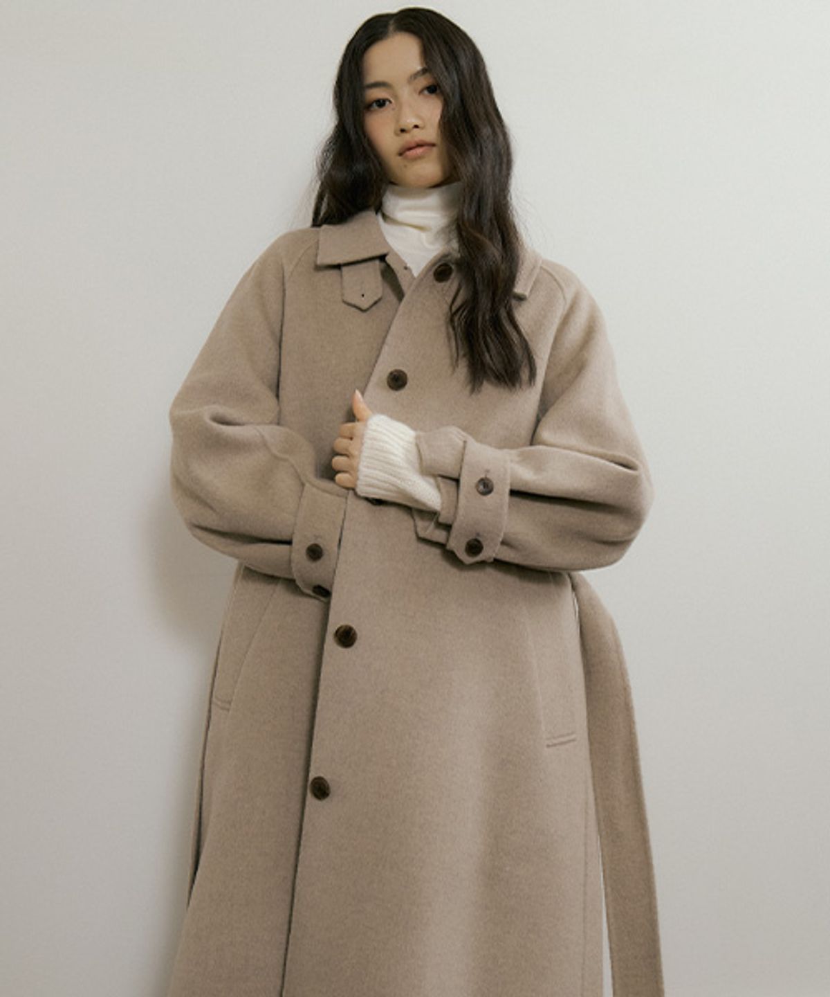 링서울(LINGSEOUL) handmade wool trench coat-oatmeal