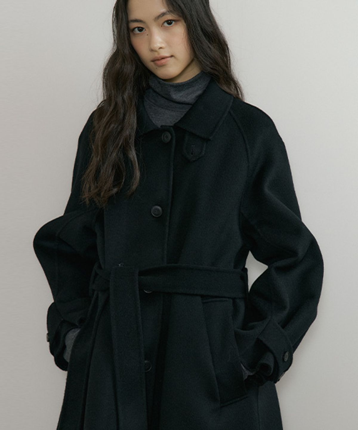 링서울(LINGSEOUL) handmade wool trench coat-black