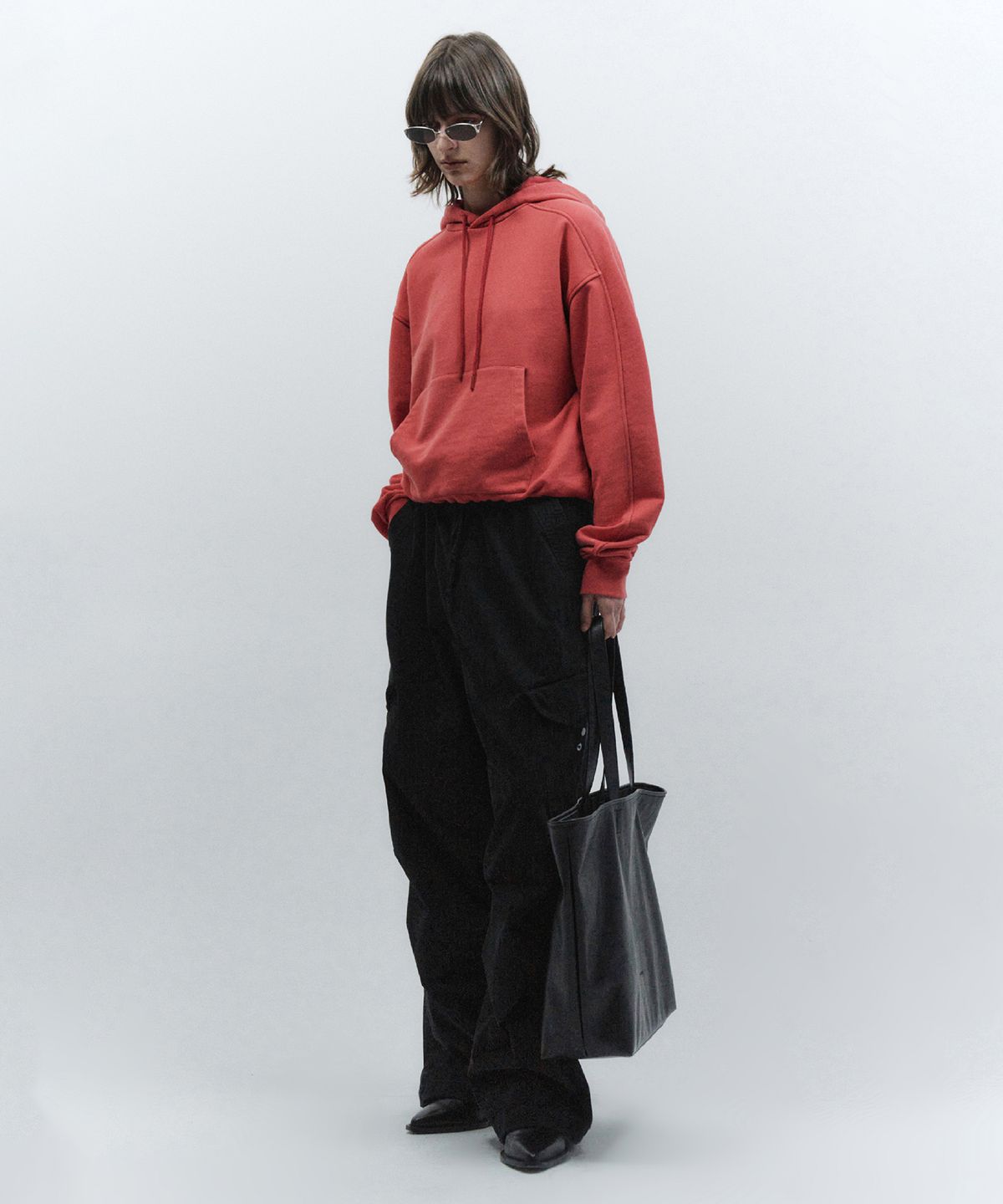 인사일런스 우먼(INSILENCE WOMEN) 스노우 워시드 크롭 후디 WASHED RED