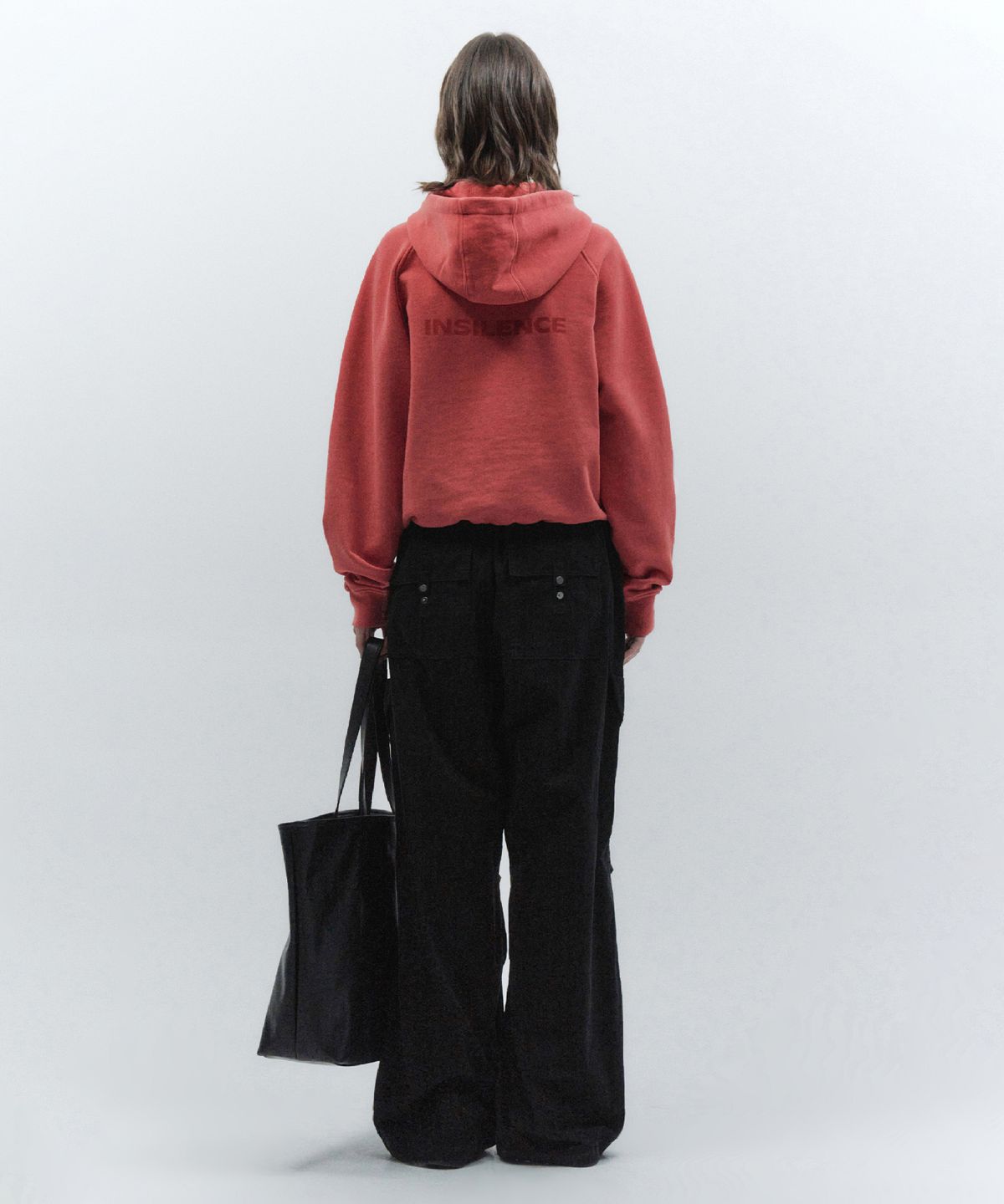인사일런스 우먼(INSILENCE WOMEN) 스노우 워시드 크롭 후디 WASHED RED