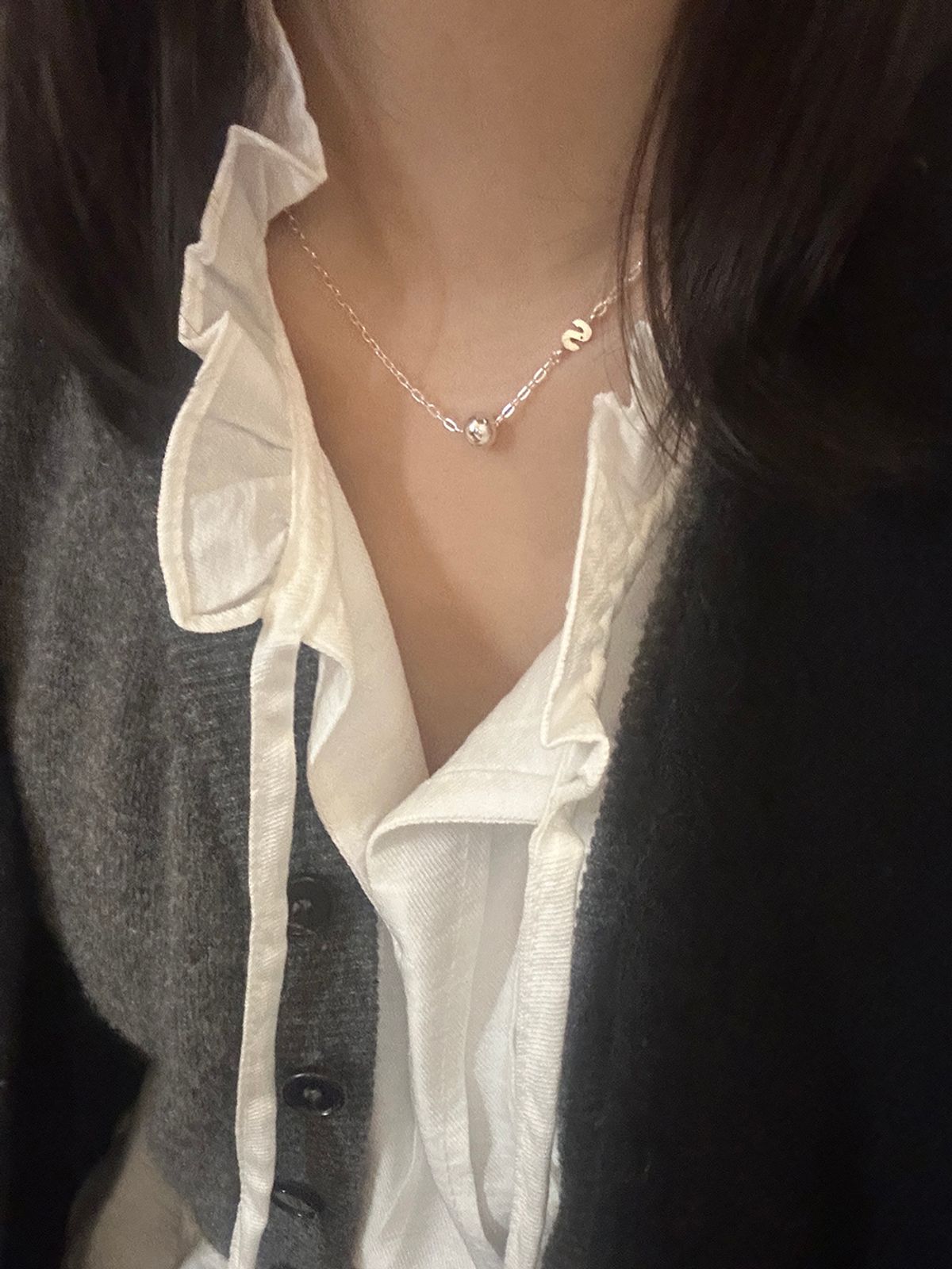 빈움(VINOOM) mini initial ball necklace (이니셜)