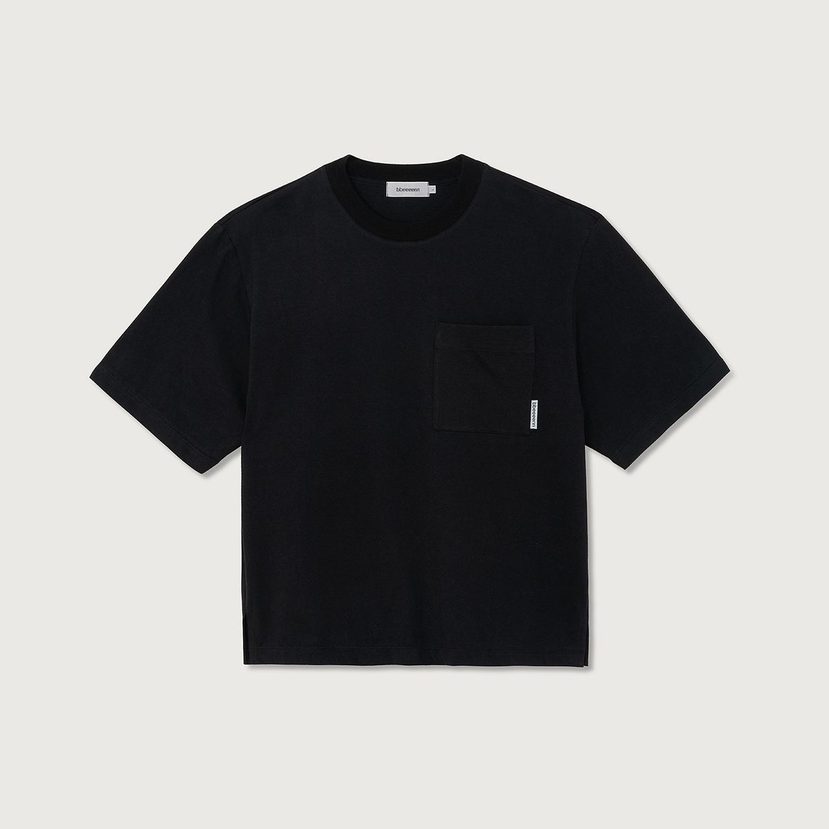 벤(BBEEEENN) MENS)오버핏 포켓 티셔츠_블랙