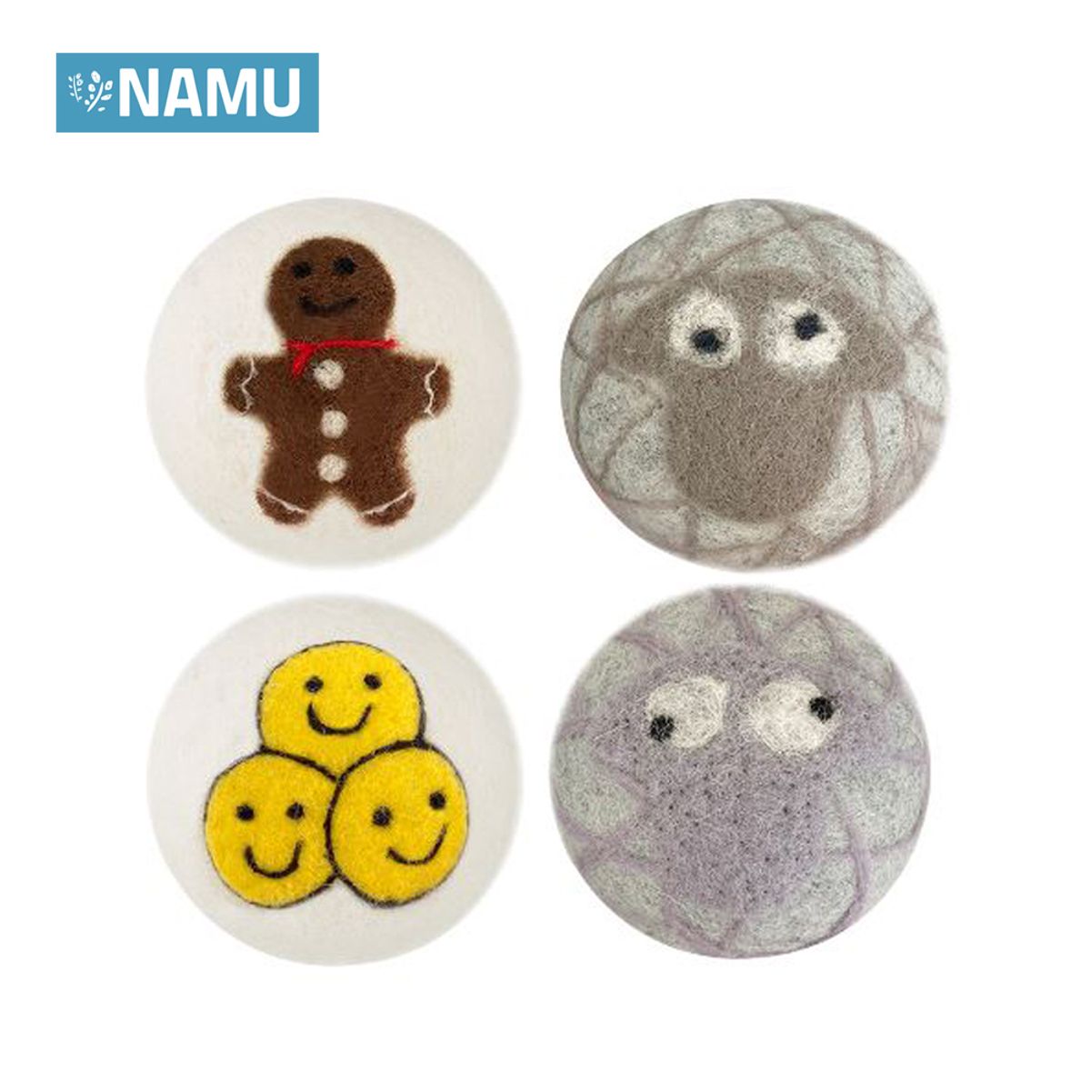 나무(NAMU) 천연 건조기 양모볼 세트(캐릭터볼4개+패브릭퍼퓸1개10ml)