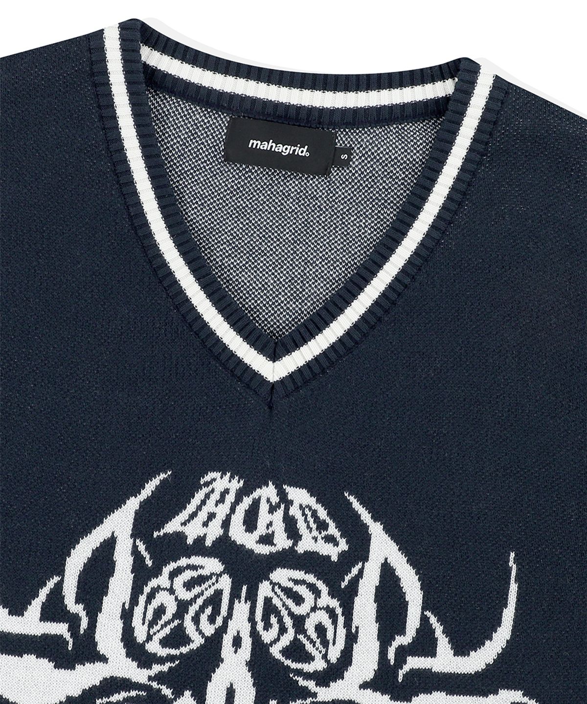마하그리드(MAHAGRID) ECLIPSE TRIBAL KNIT VEST NAVY(MG2ESMK602A)