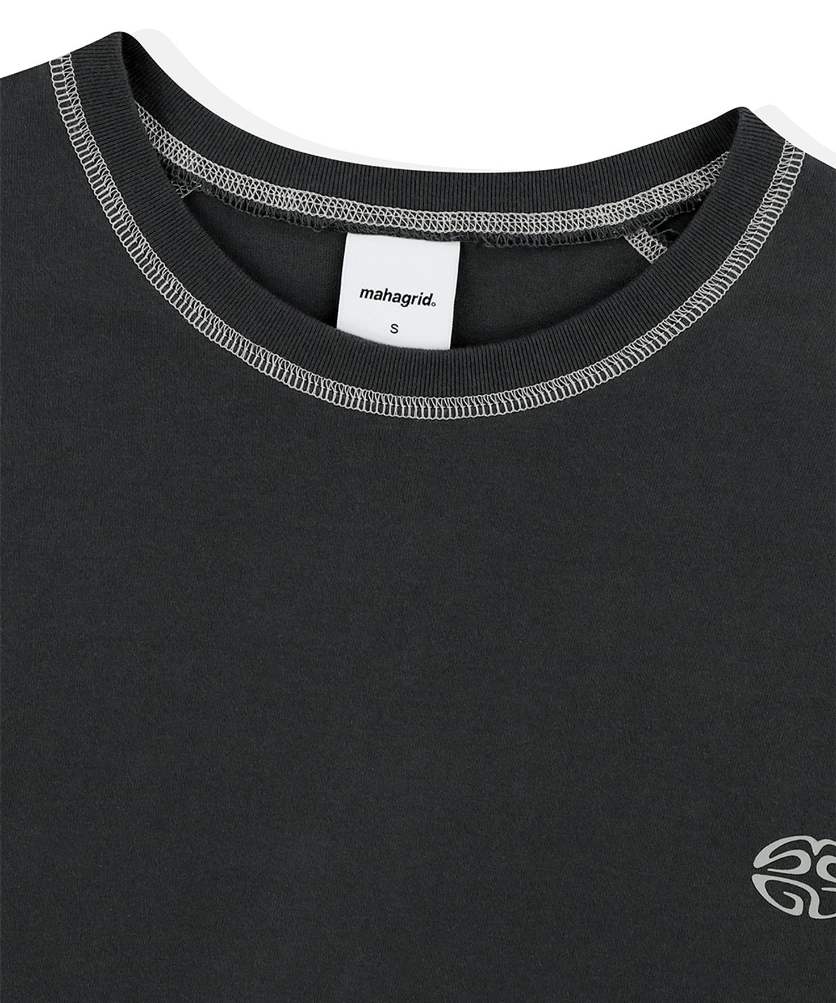 마하그리드(MAHAGRID) CURVED STITCH LS TEE CHARCOAL(MG2ESMT565A)