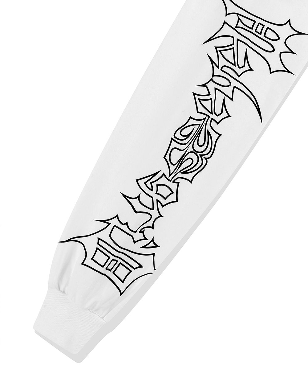 MUSINSA | MAHAGRID GOTHIC ECLIPSE LOGO LS TEE WHITE(MG2ESMT564A)