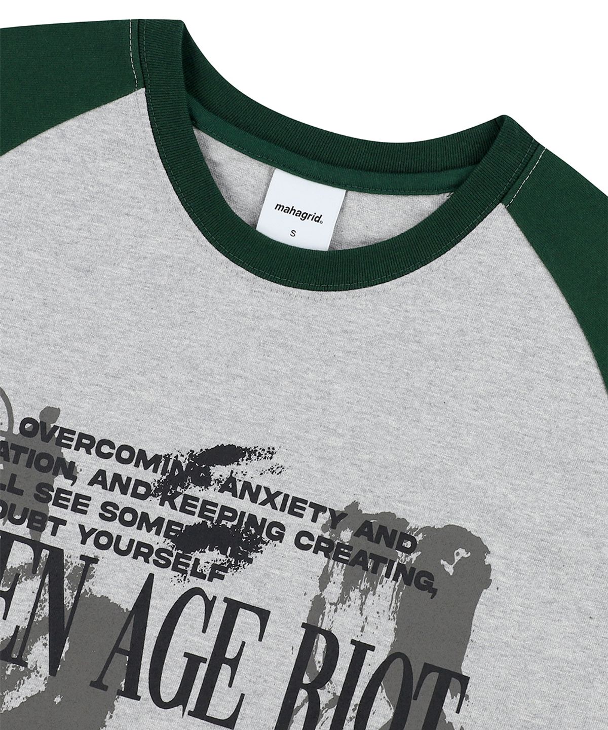 마하그리드(MAHAGRID) YOUTH RAGLAN LS TEE GREY(MG2ESMT566A)