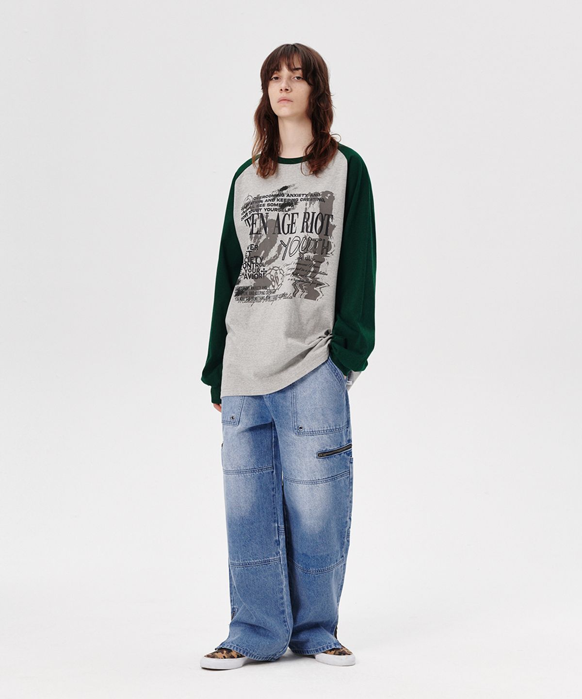 마하그리드(MAHAGRID) YOUTH RAGLAN LS TEE GREY(MG2ESMT566A)