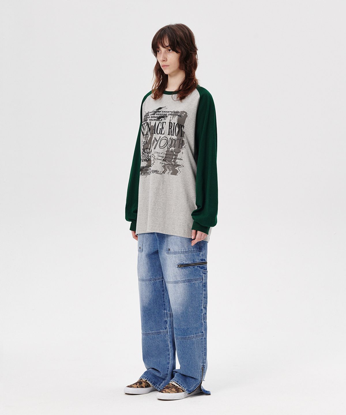마하그리드(MAHAGRID) YOUTH RAGLAN LS TEE GREY(MG2ESMT566A)