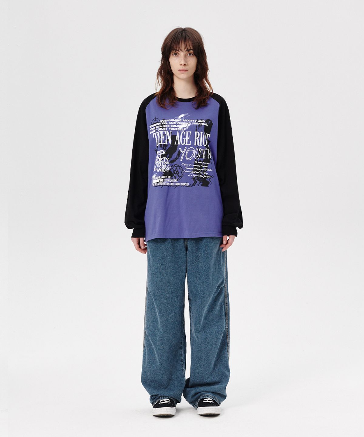 마하그리드(MAHAGRID) YOUTH RAGLAN LS TEE PURPLE(MG2ESMT566A)