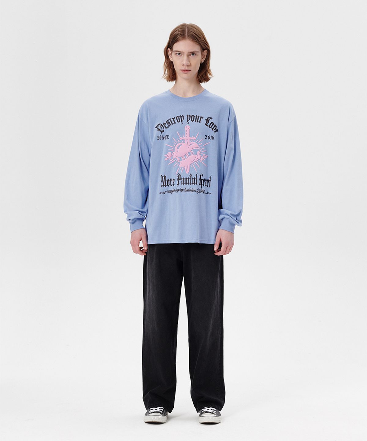 마하그리드(MAHAGRID) PAINFUL LS TEE SKYBLUE(MG2ESMT563A)
