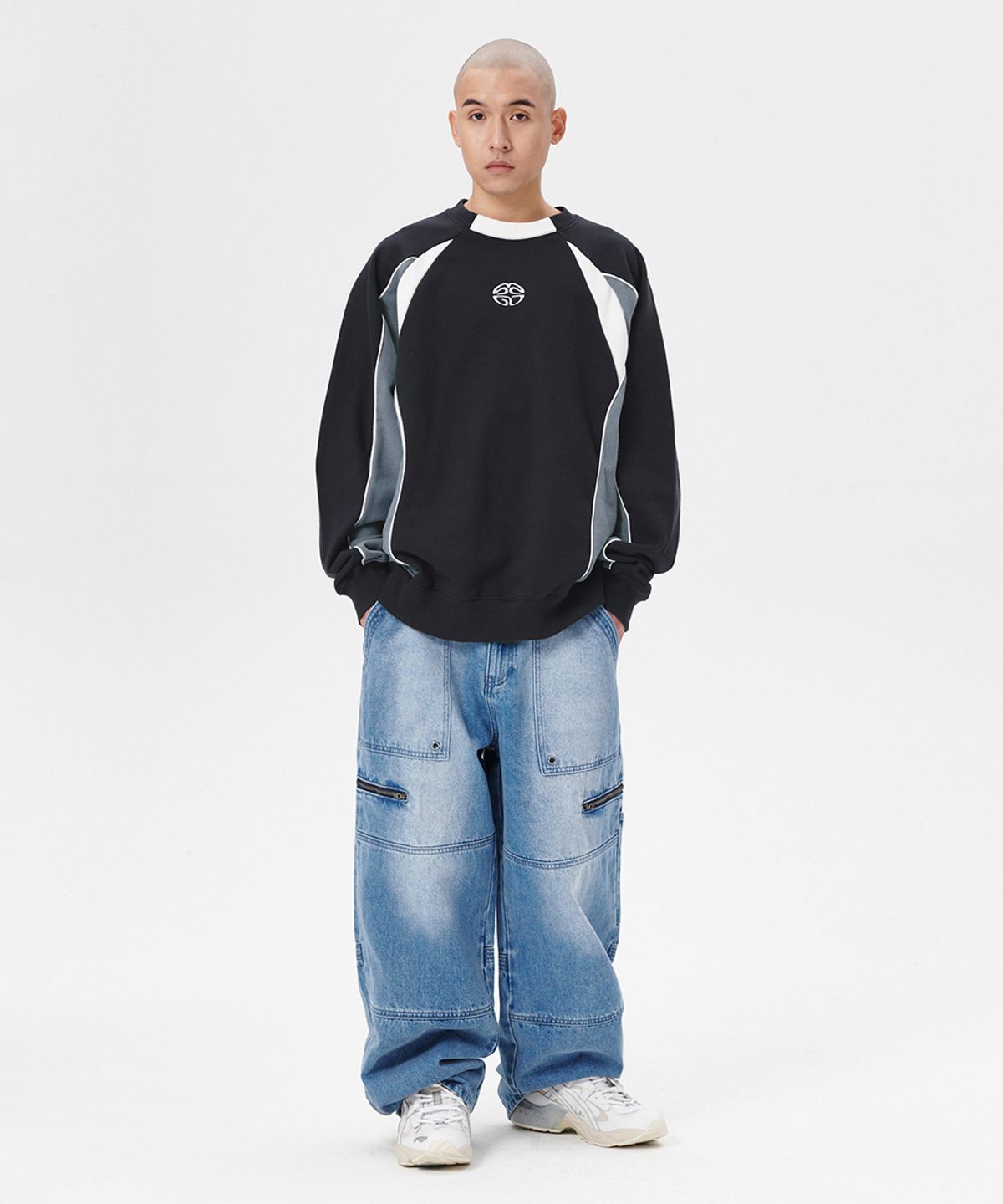 마하그리드(MAHAGRID) TRACK PIPING SWEATSHIRT BLACK(MG2ESMM453A)