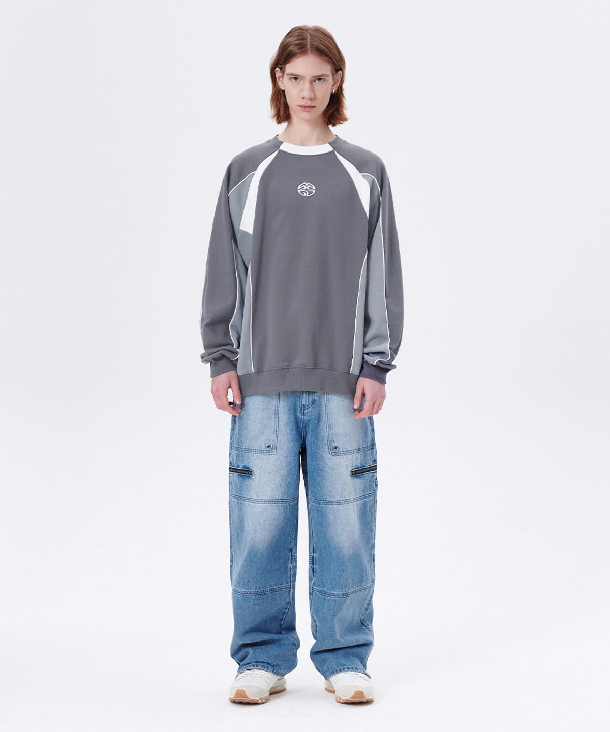 마하그리드(MAHAGRID) TRACK PIPING SWEATSHIRT BLUE(MG2ESMM453A)