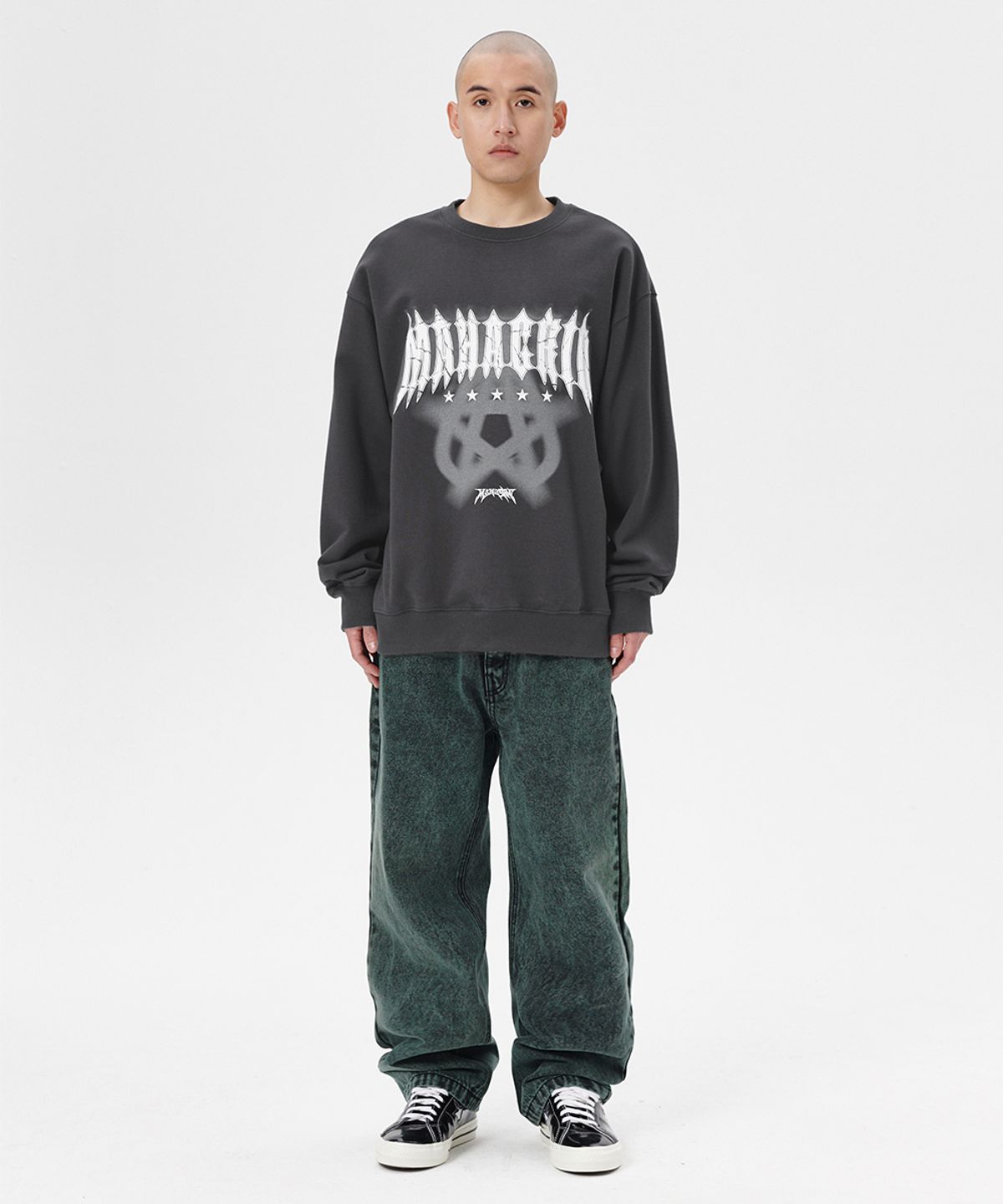 마하그리드(MAHAGRID) STAR LOGO SWEATSHIRT CHARCOAL(MG2ESMM454A)