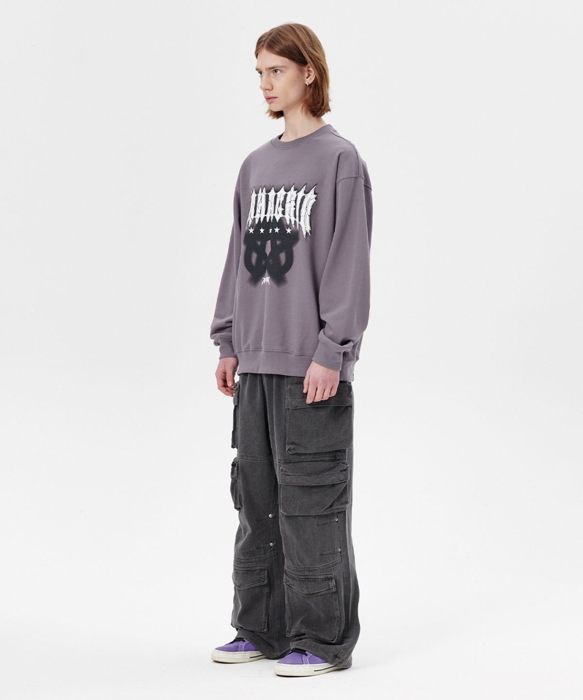마하그리드(MAHAGRID) STAR LOGO SWEATSHIRT PURPLE(MG2ESMM454A)