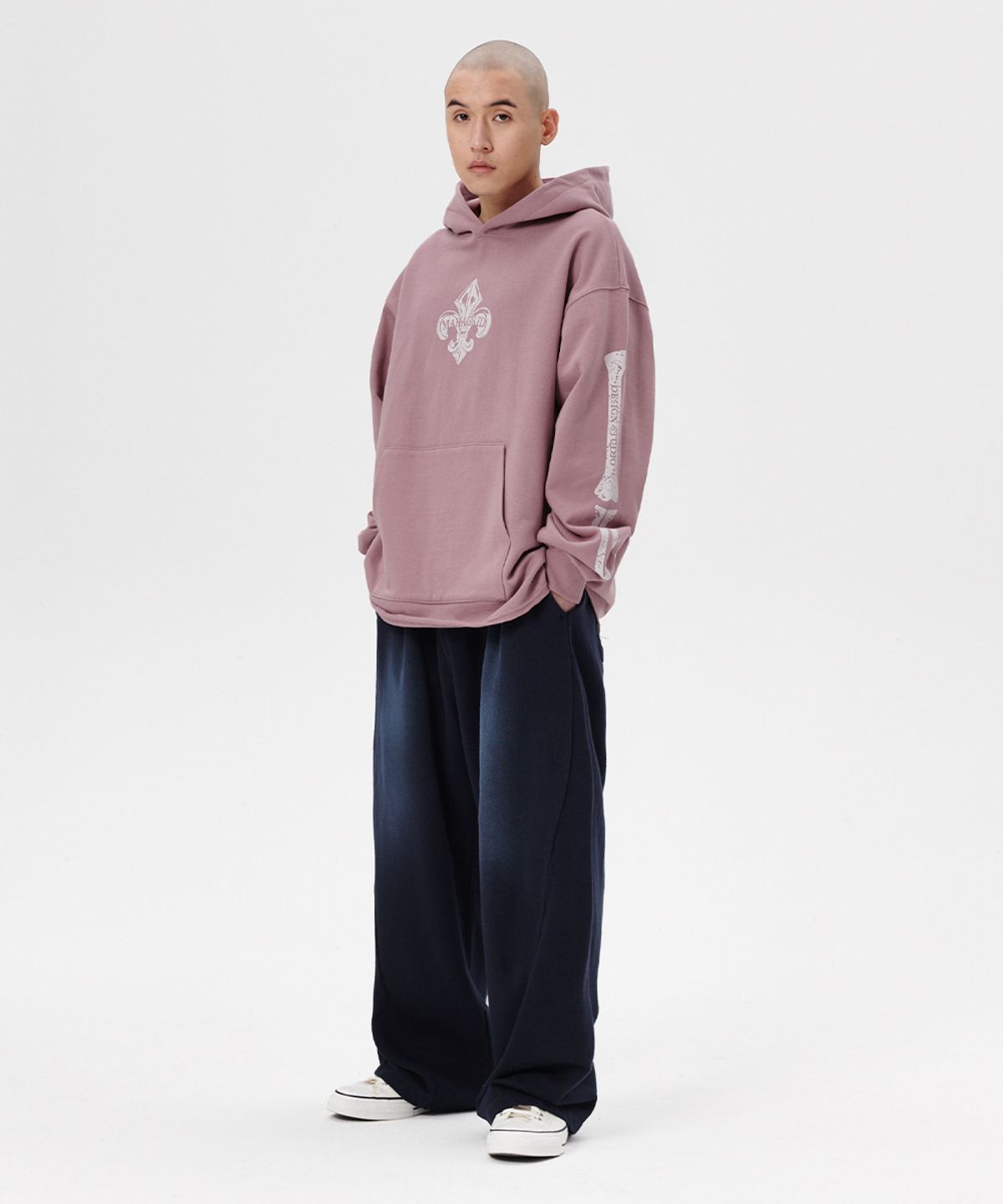 마하그리드(MAHAGRID) FLEUR BONES HOODIE PINK(MG2ESMM409A)