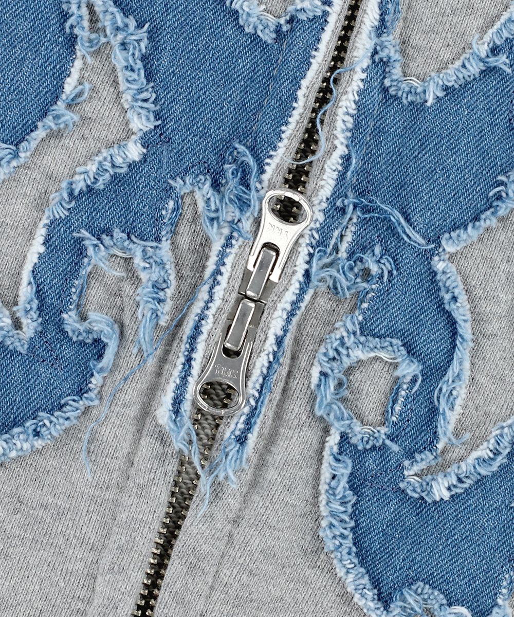 【mahagrid】24SS★ BUTTERFLY APPLIQUE HOOD ZIP-UP BUTTERFLY APPLIQUE HOOD ZIP-UP[GREY] - MAHAGRID