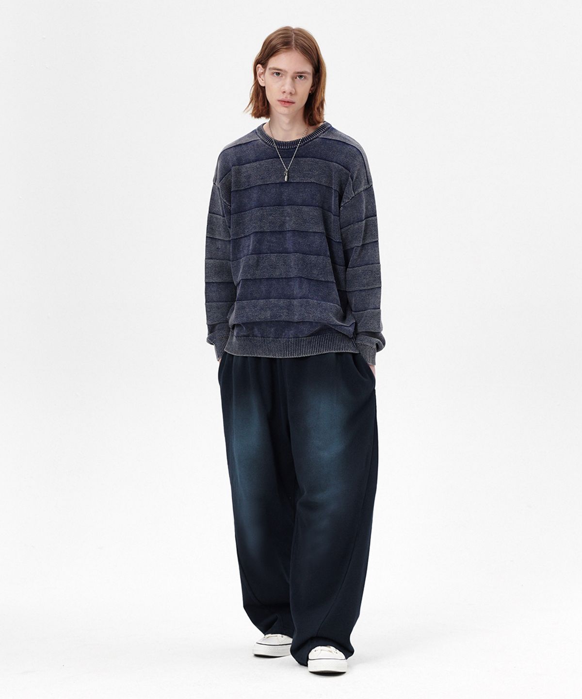 마하그리드(MAHAGRID) BRUSHED WIDE SWEATPANT NAVY(MG2ESMPA01A)