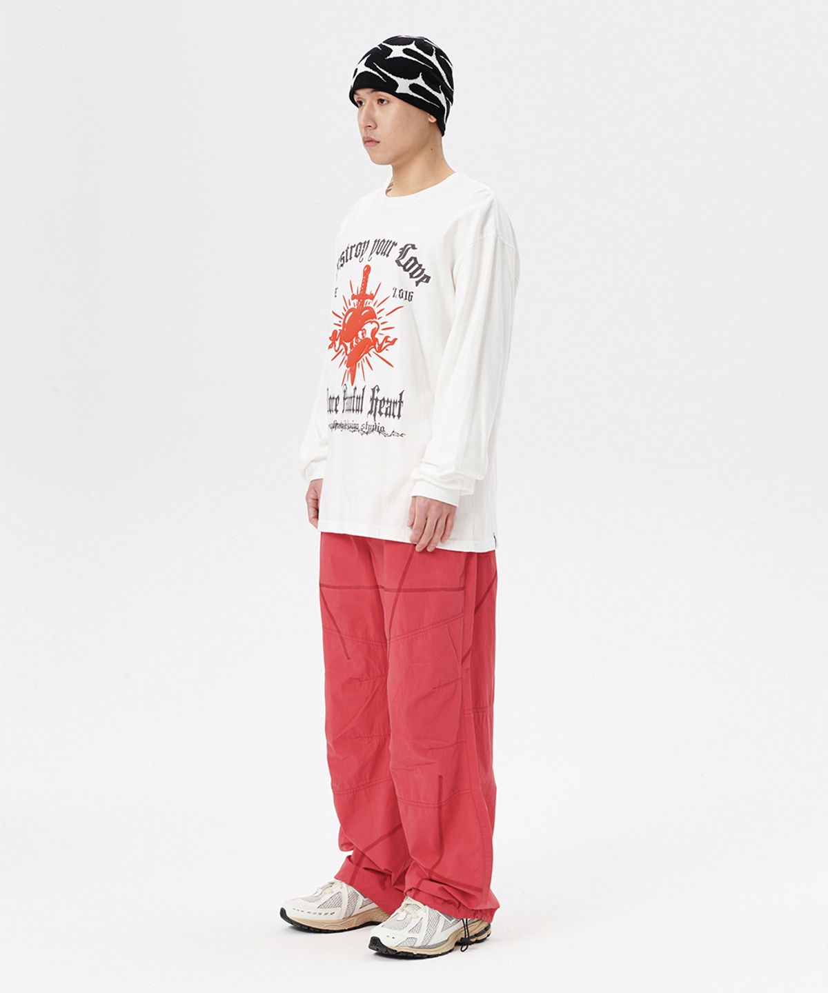 마하그리드(MAHAGRID) COVER STITCH PARACHUTE PANT RED(MG2ESMPA11A)