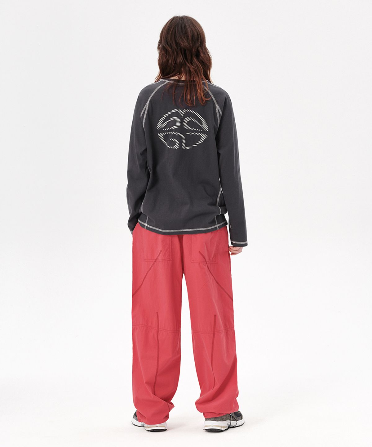 마하그리드(MAHAGRID) COVER STITCH PARACHUTE PANT RED(MG2ESMPA11A)