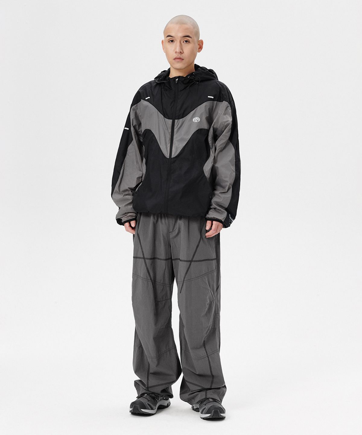 마하그리드(MAHAGRID) COVER STITCH PARACHUTE PANT BLACK(MG2ESMPA11A)