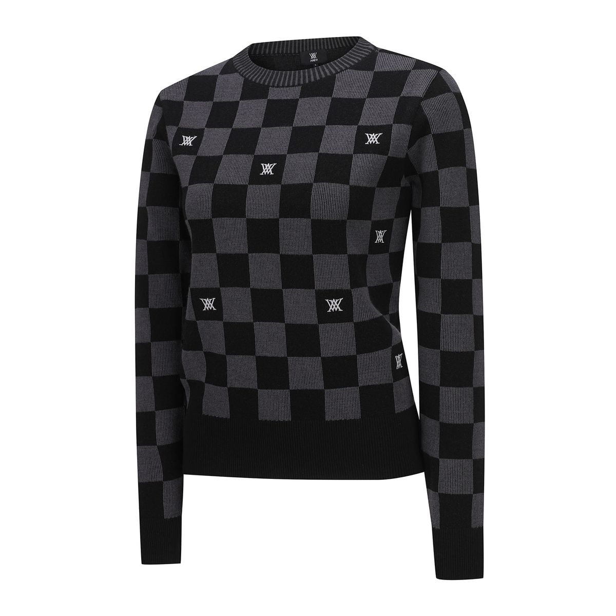 어뉴골프(ANEW GOLF) WOMEN CHECK BOARD PULLOVER_BK