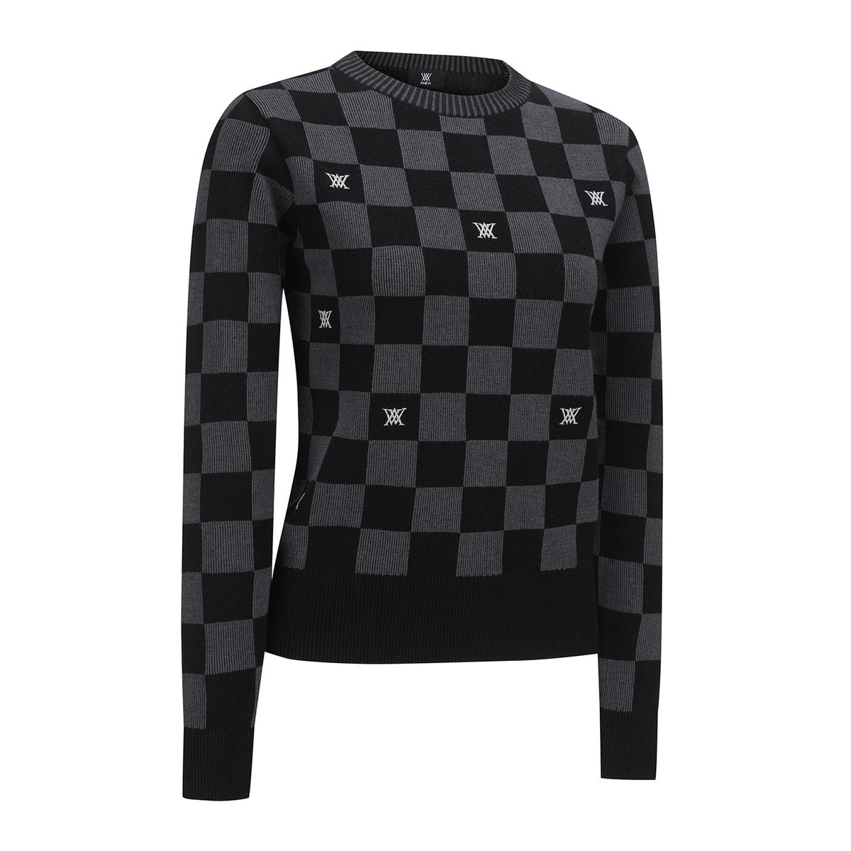 어뉴골프(ANEW GOLF) WOMEN CHECK BOARD PULLOVER_BK