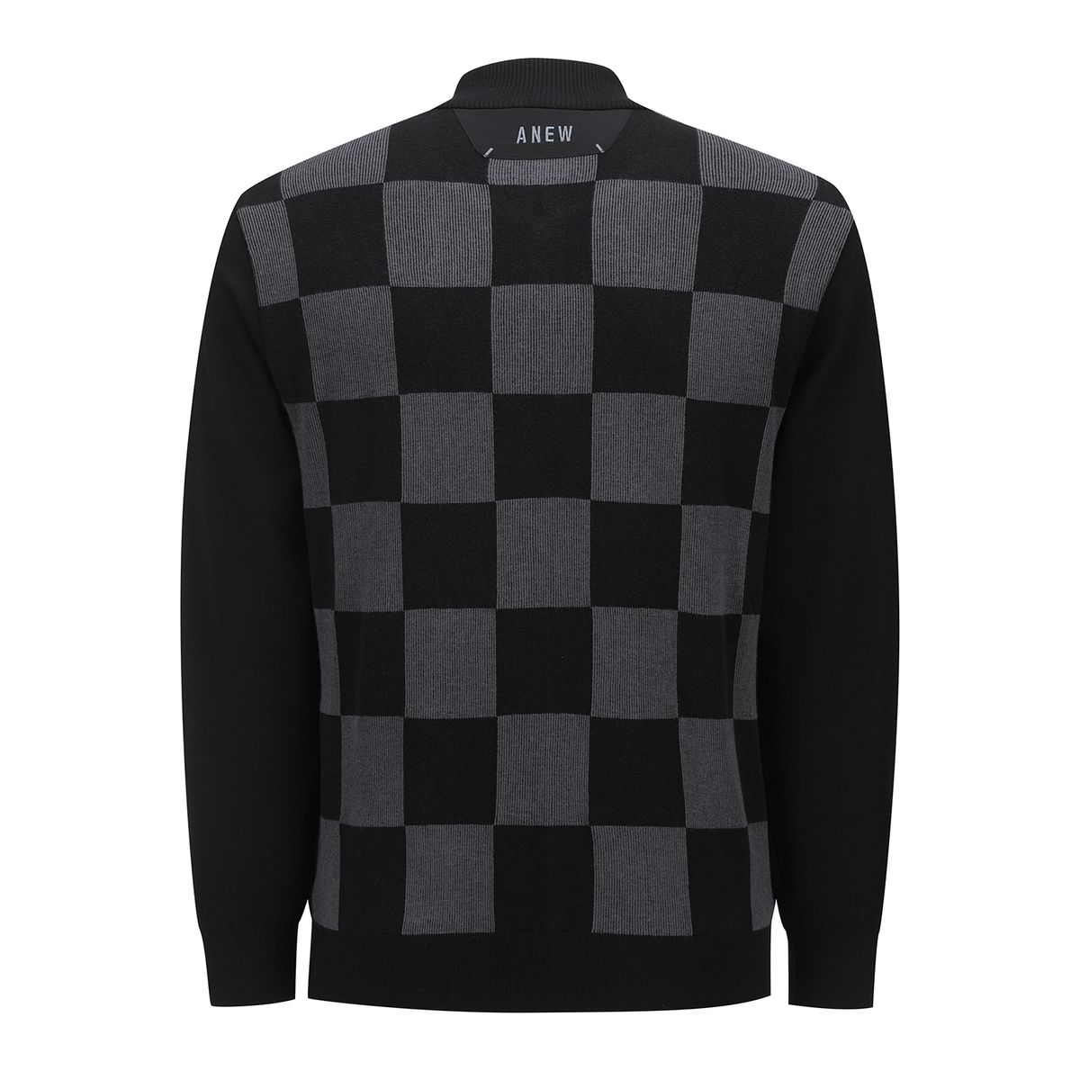 어뉴골프(ANEW GOLF) MEN BLACK CHECK BOARD CARDIGAN_BK