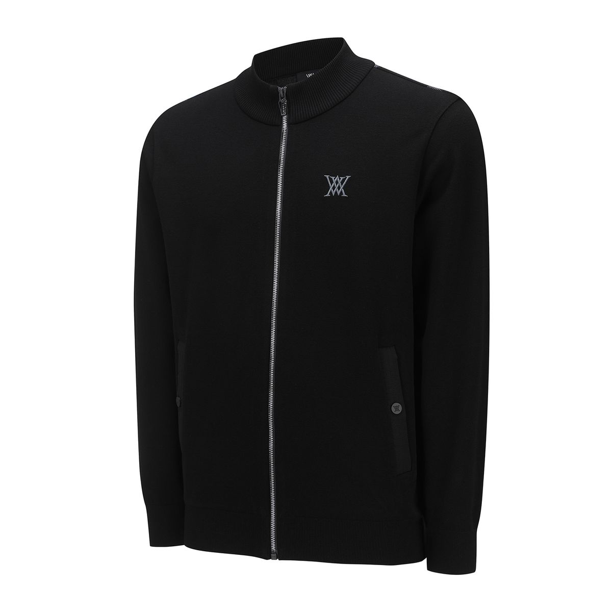 어뉴골프(ANEW GOLF) MEN BLACK CHECK BOARD CARDIGAN_BK