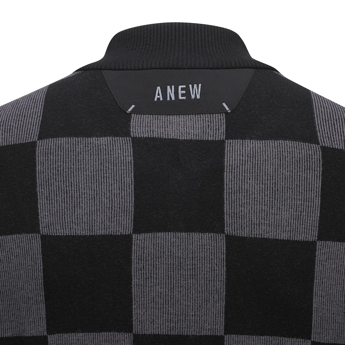 어뉴골프(ANEW GOLF) MEN BLACK CHECK BOARD CARDIGAN_BK