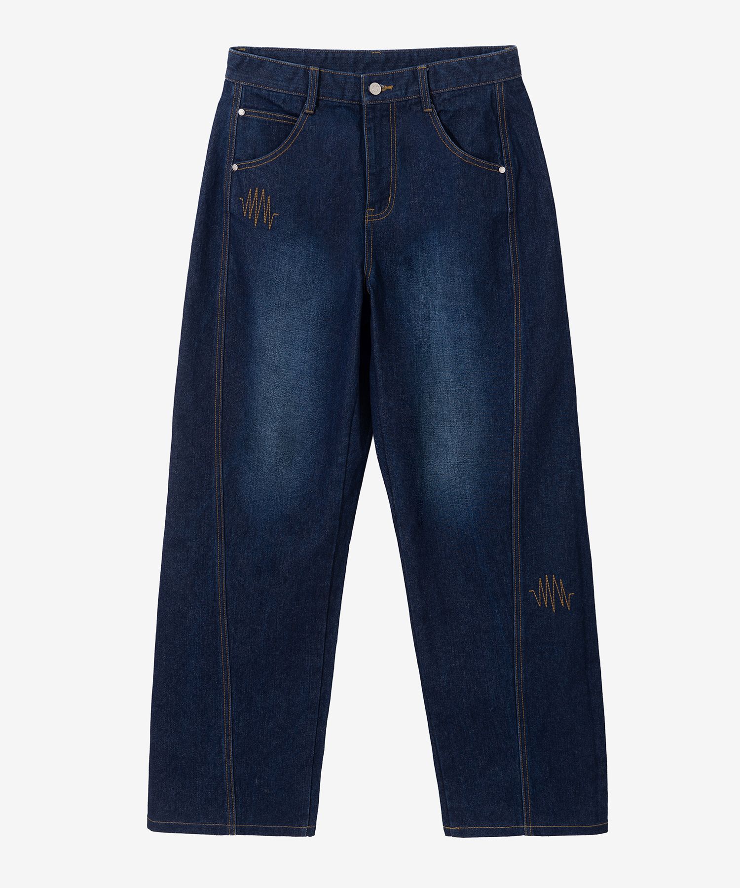 MUSINSA | SECONDMONO Curved stitch wide denim pants [BLUE]_SEPT038BLUE