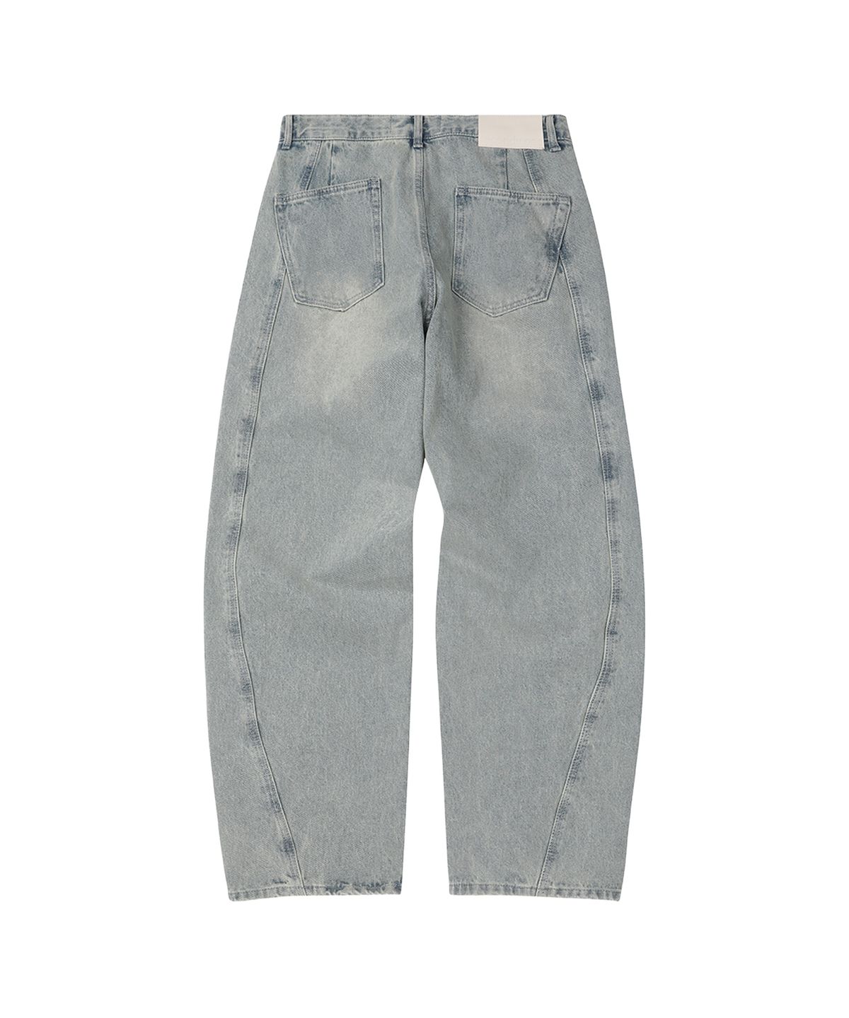 세컨모놀로그(SECONDMONO) Curved Stitch Wide Denim Pants [LBLUE]_SEPT038LBLUE