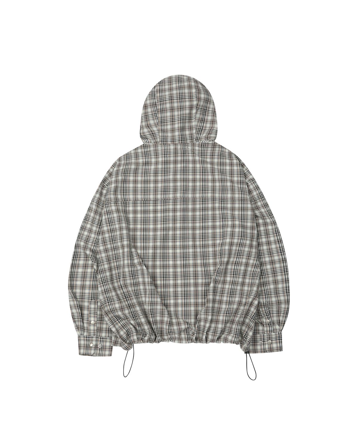 세컨모놀로그(SECONDMONO) Check Snap Hooded Jacket [BEIGE]_SEJK011BEIGE