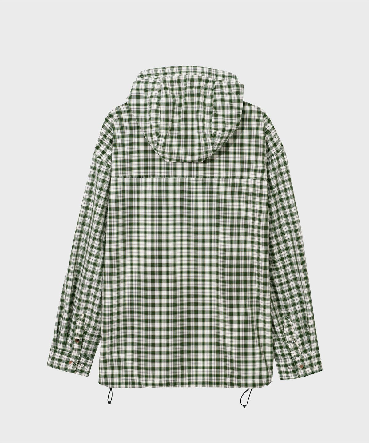 세컨모놀로그(SECONDMONO) 스냅 체크 후드 셔츠 자켓 [GREEN]_SEJK011GREEN