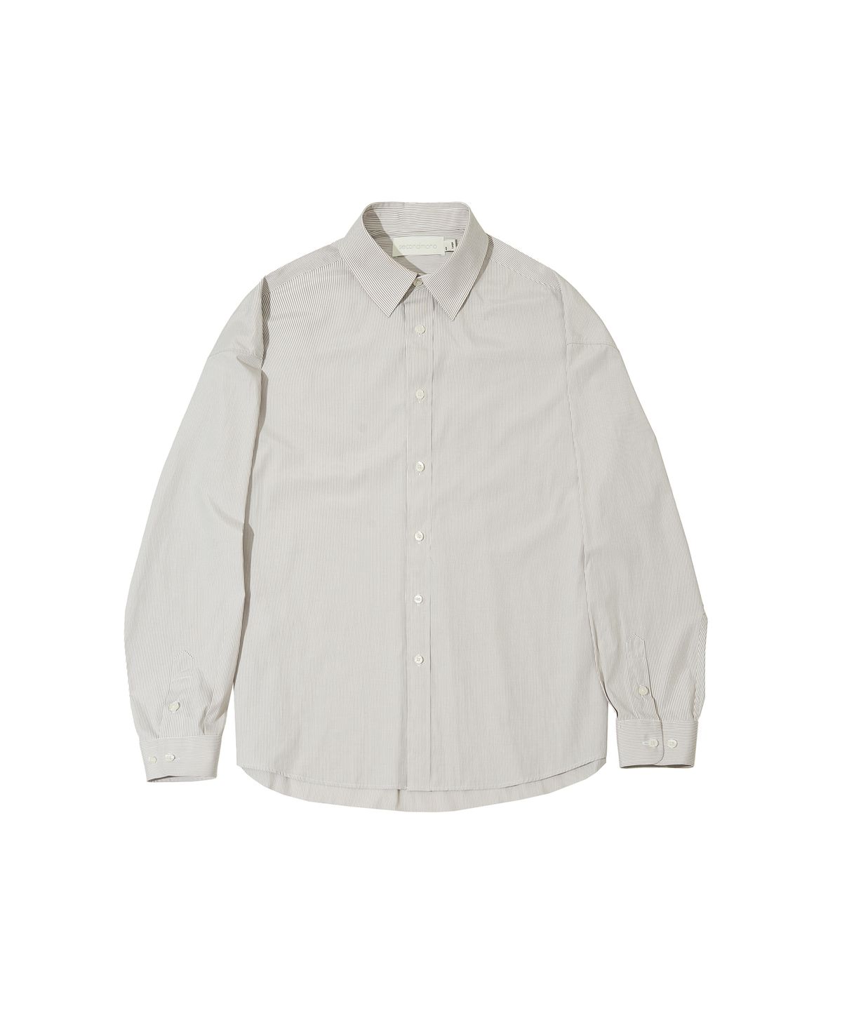 세컨모놀로그(SECONDMONO) (TIE SET)Side Slit Oversized Cotton Shirt [8 color]_SESH008