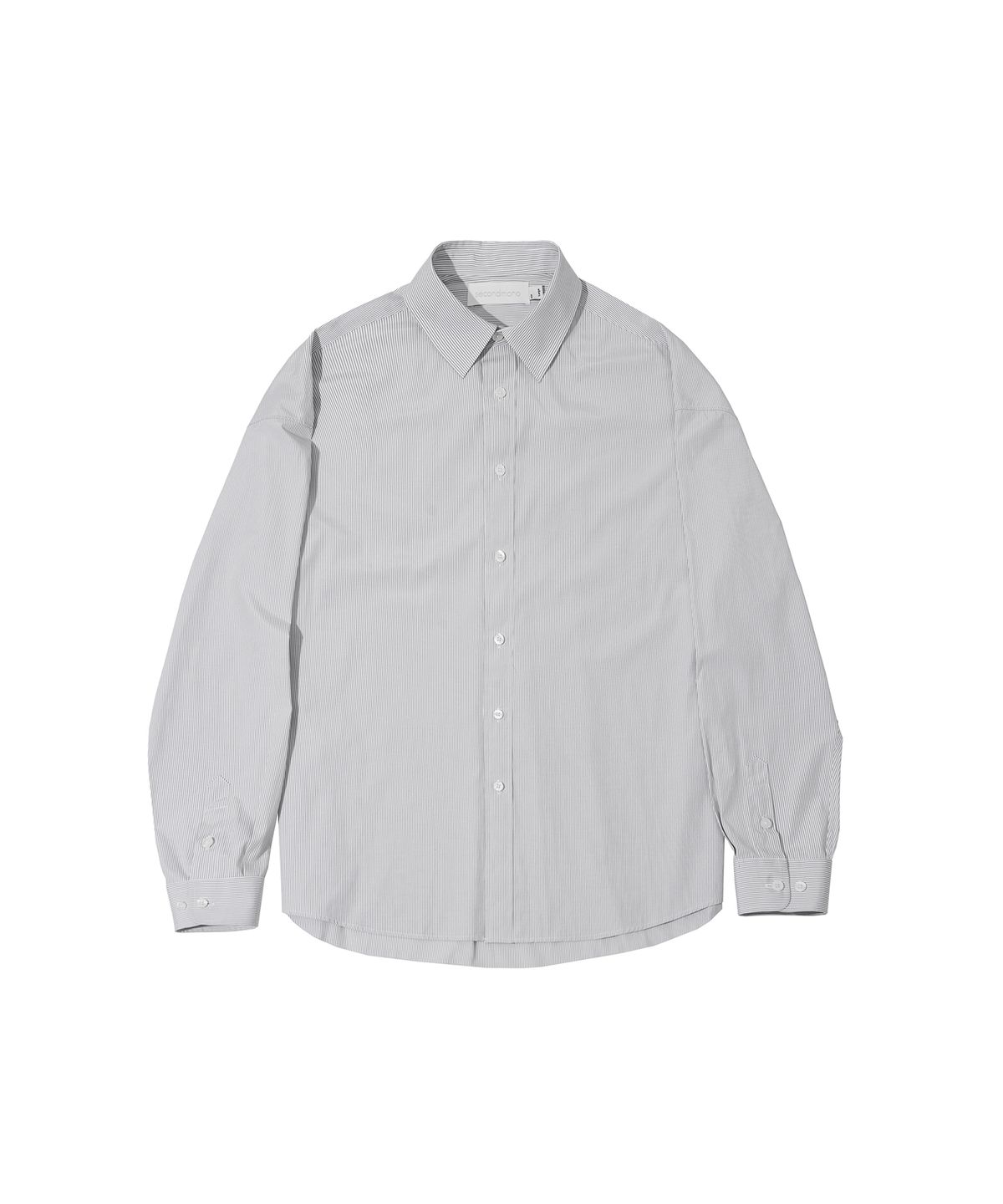 세컨모놀로그(SECONDMONO) (TIE SET)Side Slit Oversized Cotton Shirt [8 color]_SESH008