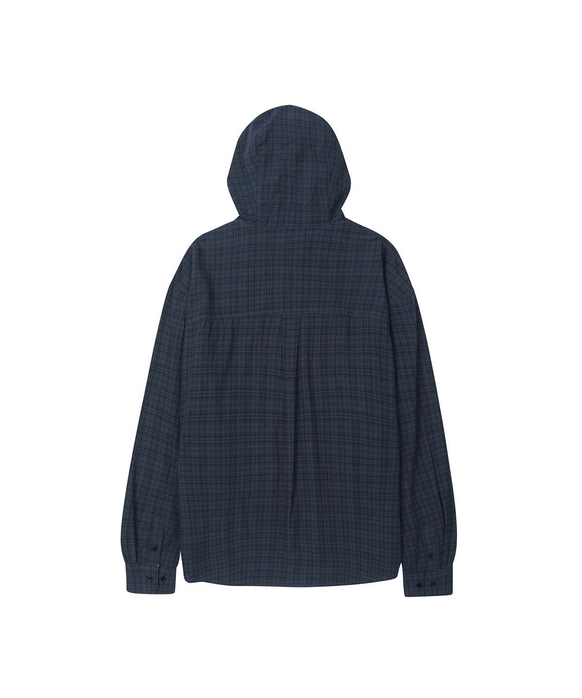 세컨모놀로그(SECONDMONO) Check Hooded Shirt [NAVY]_SESH012NAVY