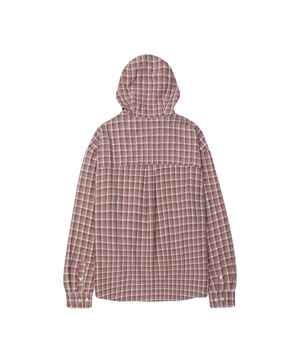 세컨모놀로그(SECONDMONO) Check Hooded Shirt [BRICKRED]_SESH012BRICKRED