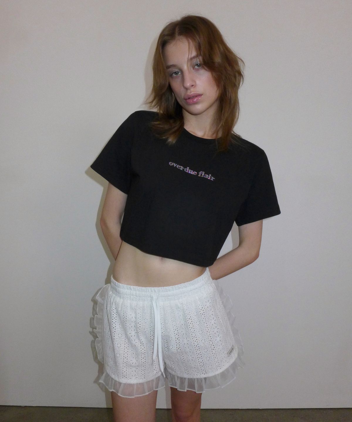 오버듀플레어(OVERDUEFLAIR) [INNER SET]ORGANZA FRILLED SHORTS