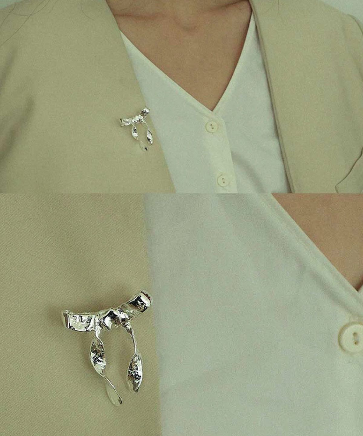 누아보(NUAVO) Classy ribbon brooch