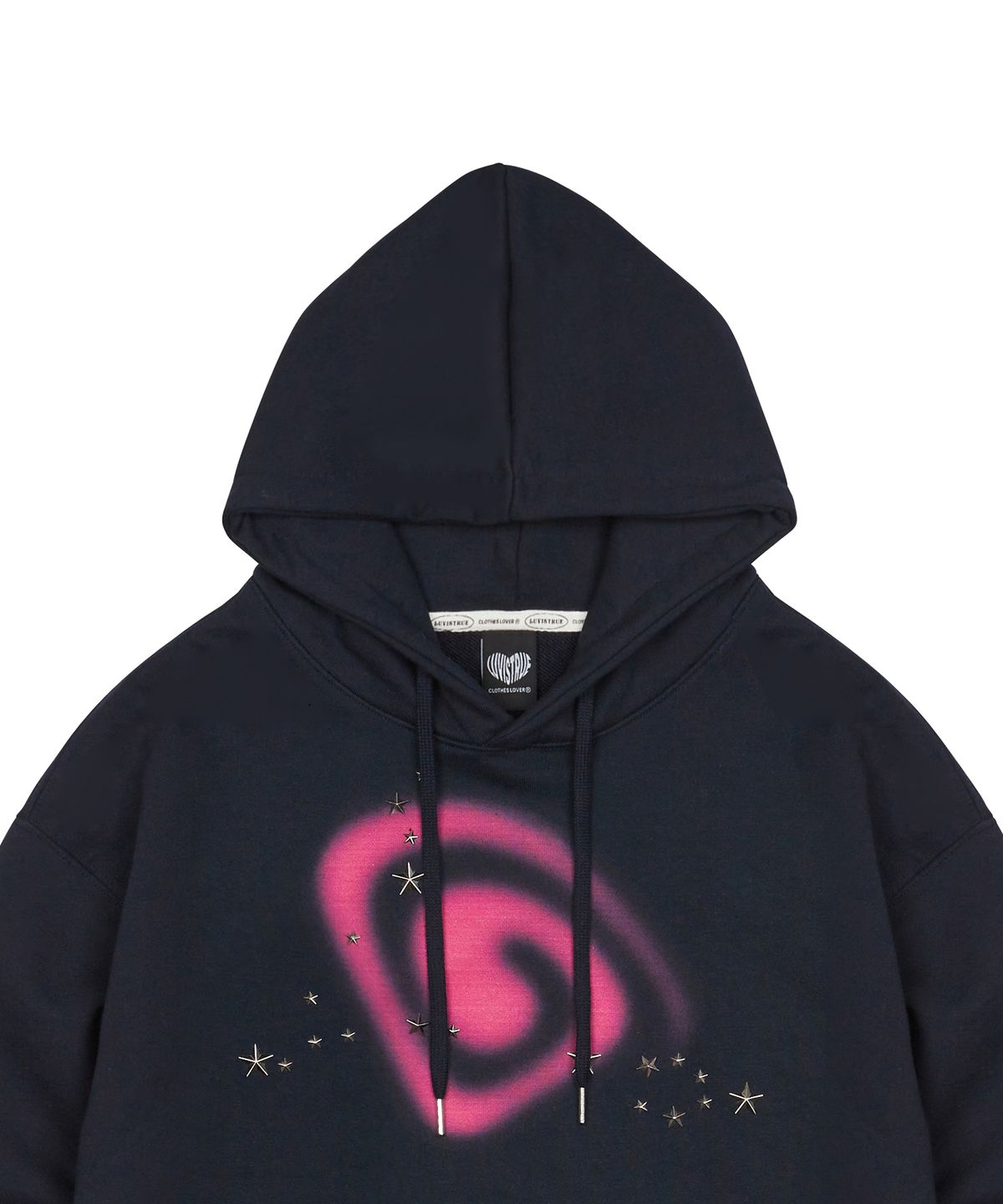 러브이즈트루(LUVISTRUE) NM STAR HOTFIX HOODIE(NAVY)