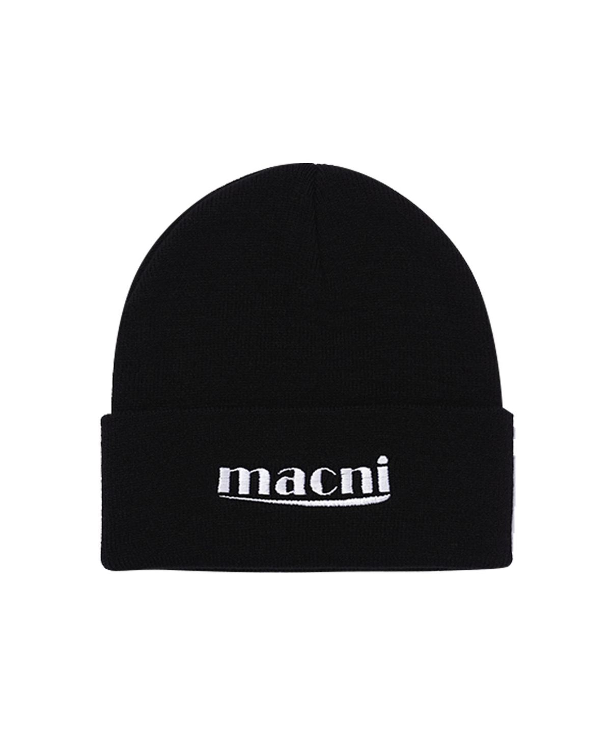마크니(MACNI) LOGO KNIT BEANIE_BLACK
