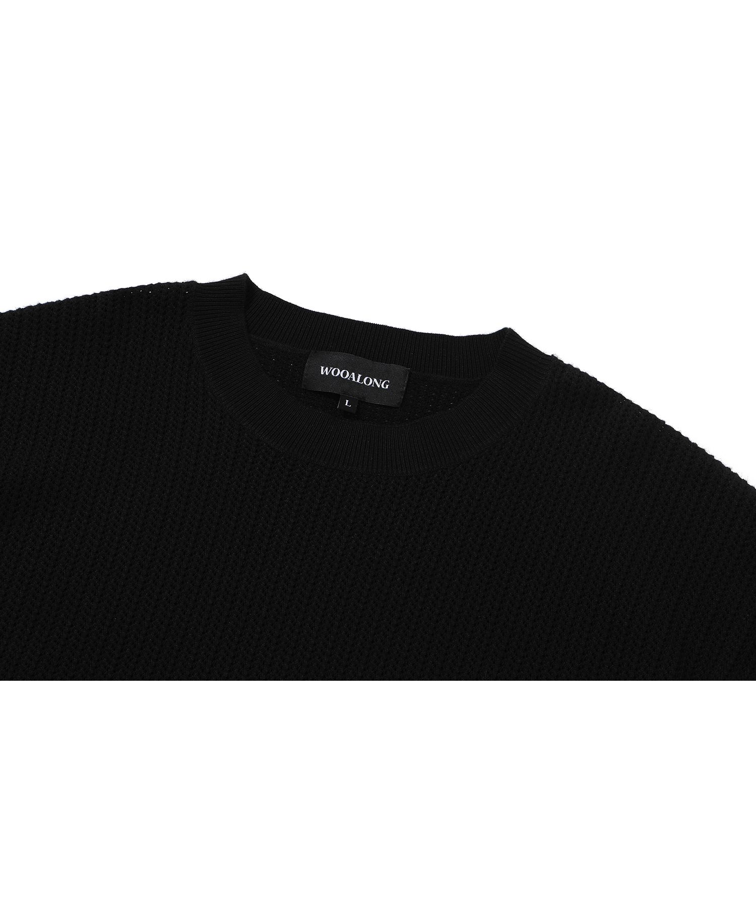 ニット・セーター WOOALONG Signature round scassi knit 4FK200 ☆送料・関税込☆WOOALONG☆Signature round scassi knit