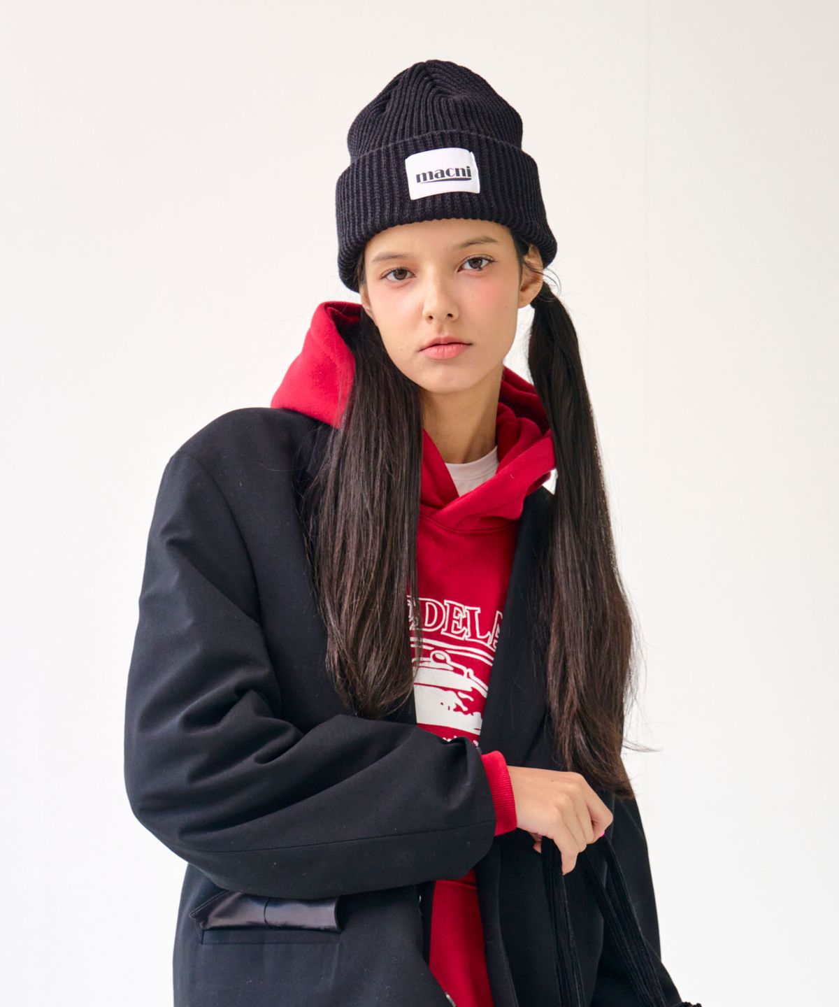 마크니(MACNI) HEAVY KNIT BEANIE_BLACK