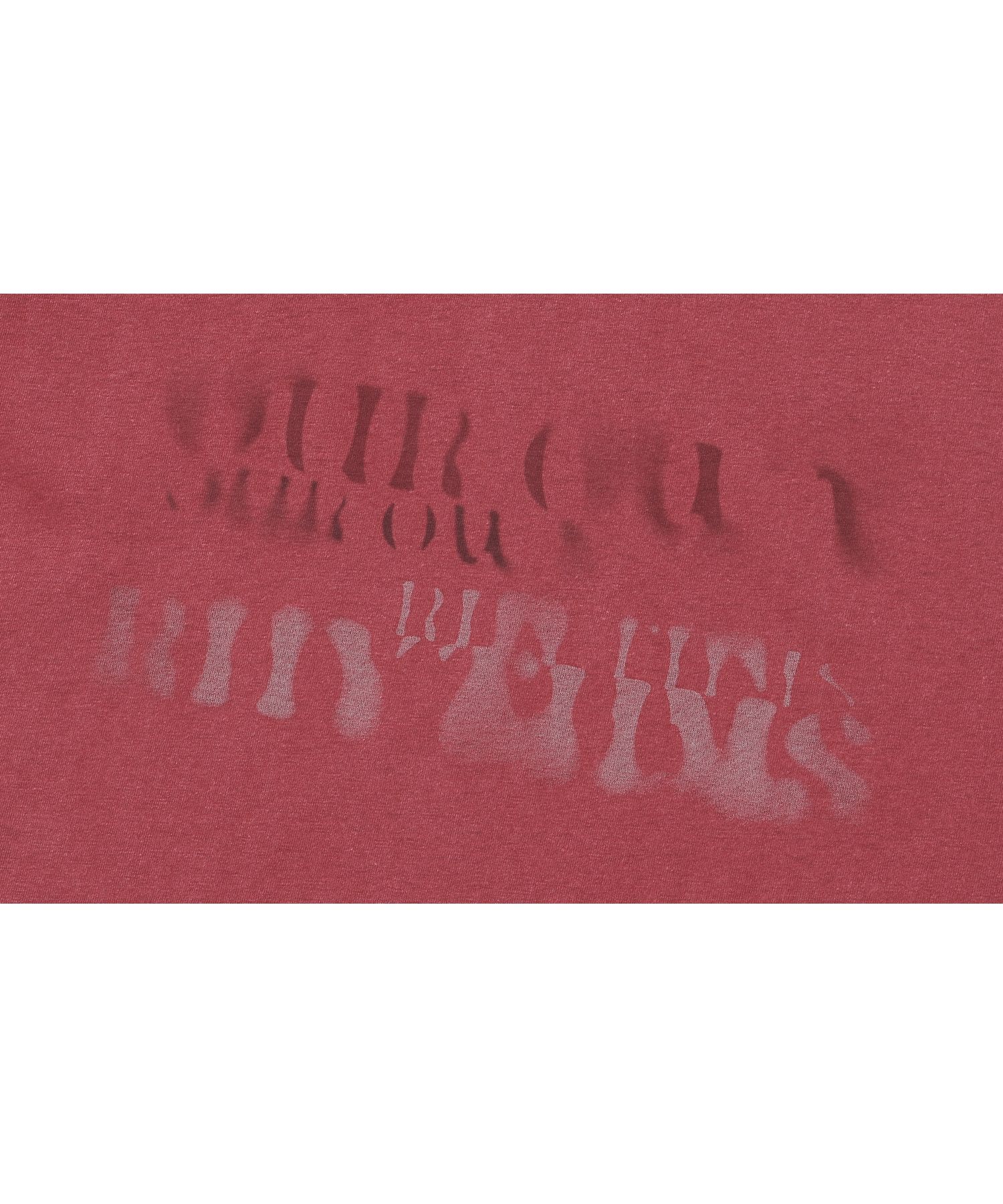 MUSINSA | WOOALONG Pigment over fit graphic T-shirt - RED