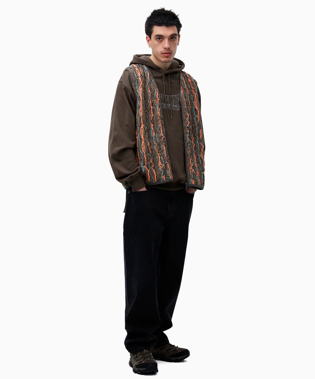 디스이즈네버댓(THISISNEVERTHAT) 3D Cable Knit Vest Brown