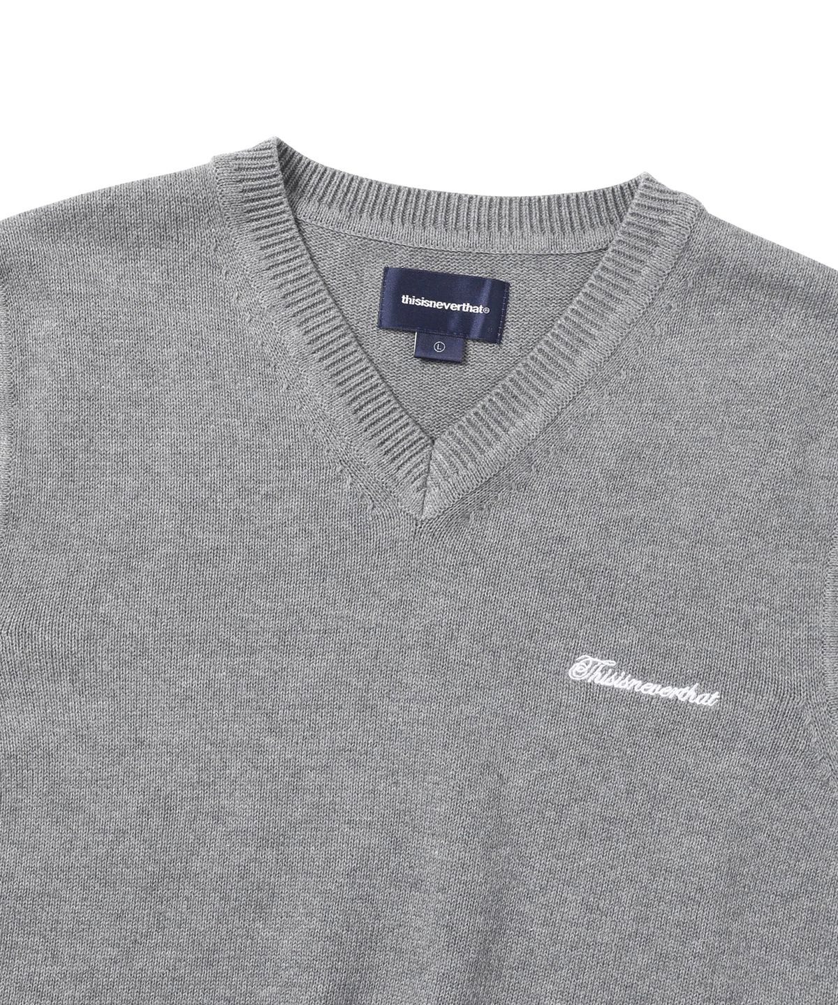 디스이즈네버댓(THISISNEVERTHAT) Script Logo Knit Vest Grey