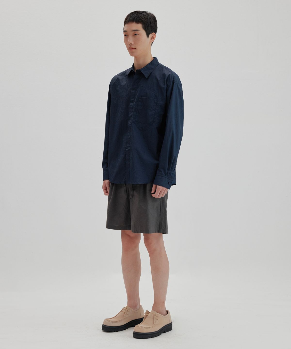 넌블랭크(NONBLANK) 윈드 브레이크 셔츠_DARK NAVY